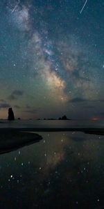 Stars,Rocks,Reflection,Starry Sky,Nature