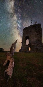 Stars,Ruin,Snag,Nature,Night,Nebula,Ruins