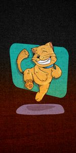 Contento,Gato,Feliz,Pegatina,Sticker,Arte