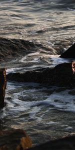 Stones,Foam,Water,Nature,Waves