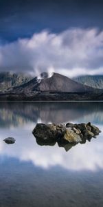 Stones,Lake,Volcano,Nature,Landscape