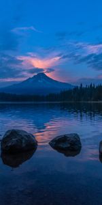 Stones,Mountain,Lake,Dusk,Nature,Twilight,Landscape