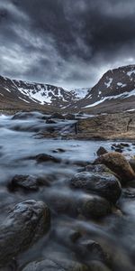 Stones,Mountains,Snow,Nature,Rivers,Landscape