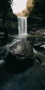 Stones,Nature,Waterfall,Dark,Landscape