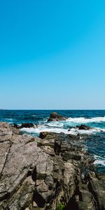 Stones,Rocks,Coast,Nature,Sea,Wavy,Waves