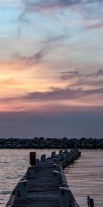 Stones,Sea,Horizon,Pier,Nature