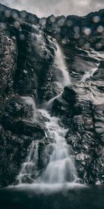 Stones,Waterfall,Break,Precipice,Bokeh,Boquet,Nature,Glare,Flow