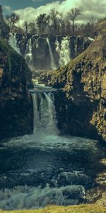 Stones,Waterfall,Break,Precipice,Shadow,Nature