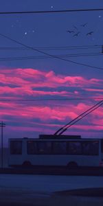 Silhouette,Rue,Nuages,Ville,Transports,Art,Coucher De Soleil