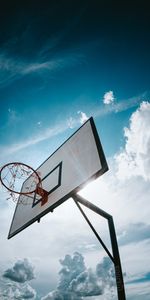 Sun,Clouds,Basketball Hoop,Basketball Ring,Sports,Basketball