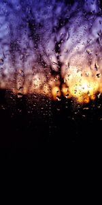 Sunset,Blur,Smooth,Drops,Glass,Dark,Rain