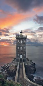 Sunset,Building,Bank,Nature,Shore,Lighthouse,Sea