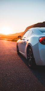 Sunset,Cars,Road,Sports Car,Rear View,Back View,Car,Sports