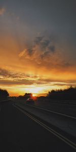 Sunset,Cars,Traffic,Movement,Road,Car