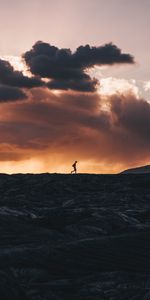 Naturaleza,Puesta Del Sol,Nubes,Horizonte,Silueta,Hawai,Volcán,Kalapana,Calapana