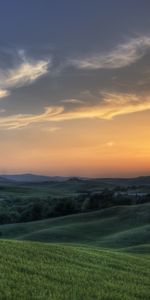 Les Champs,Coucher De Soleil,Sky,Nuages,Paysage