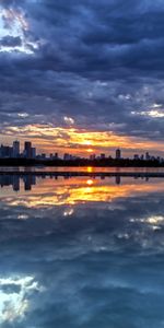 Sunset,Clouds,Reflection,Coast,Evening,Dahl,Island,Nature,City,Distance