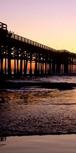 Soir,San Diego,Nature,Jetée,Coucher De Soleil,Californie,Mer,Ondulations