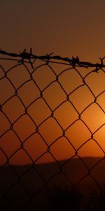 Sunset,Fence,Dark,Grid