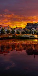 Coucher De Soleil,Ratisbonne,Paysage Urbain,Cityscape,Allemagne,Villes