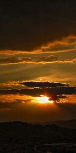 Sunset,Horizon,Evening,Sky,Clouds,Nature