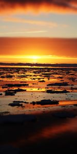 Nature,Eau,Horizon,Glace,Banquise,Coucher De Soleil