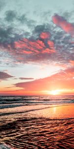 Sunset,Horizon,Nature,Sea,Waves