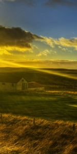 Sunset,Landscape,Fields