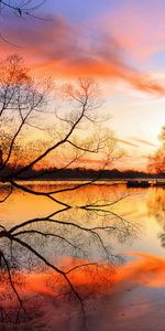 Rivières,Coucher De Soleil,Paysage