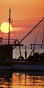 Sunset,Landscape,Ships