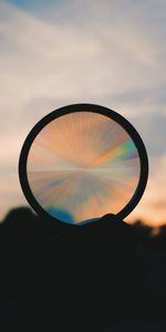 Sunset,Macro,Rainbow,Dark,Form,Circle