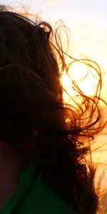 Sunset,Miscellanea,Miscellaneous,Mood,Moods,Wind,Hair,Girl