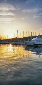 Quai,Couchette,Divers,Coucher De Soleil,Bateaux,Mer