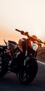 Sunset,Motorcycles,Front View,Headlight,Motorcycle,Bike