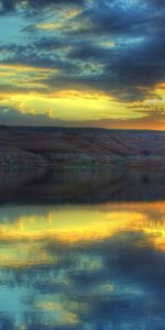 Sunset,Mountains,Clouds,Lakes,Landscape