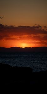 Montañas,Crepúsculo,Oscuro,Oscuridad,Mar,Puesta Del Sol