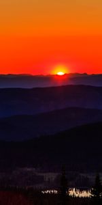 Sunset,Mountains,Hills,Dark,Landscape