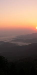 Paisaje,Montañas,Puesta Del Sol