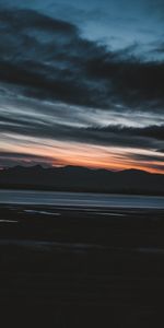 Sunset,Mountains,Sea,Dark