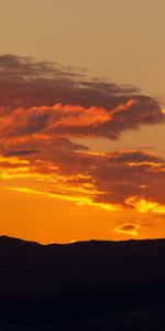 Sunset,Mountains,Silhouette,Nature