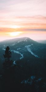 Sunset,Mountains,Twilight,Fog,Dusk,Nature,Forest,Landscape