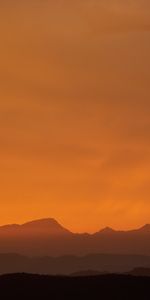 Sunset,Mountains,Vertex,Silhouette,Nature,Tops