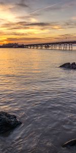 Sunset,Nature,Stones,Sea,Horizon,Pier