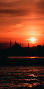 Sunset,Nature,Water,City,Temple