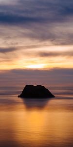 Sunset,Rock,Horizon,Nature,Ocean