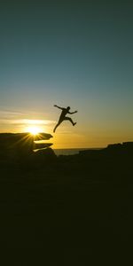 Sunset,Rocks,Human,Person,Bounce,Jump,Dark