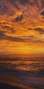 Sunset,Sea,Clouds,Coast,Nature,Waves