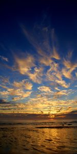 Naturaleza,Puesta Del Sol,Nubes,Horizonte,Mar