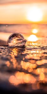 Sunset,Sea,Foam,Bubble,Nature,Waves