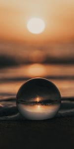 Sunset,Sea,Miscellanea,Miscellaneous,Ball,Crystal Ball,Beach